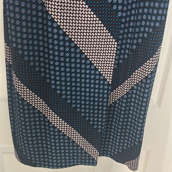 Chico's Blue Sheath Wrap Dress V-Neck 3/4 Sleeve Casual - Picture 6 of 11